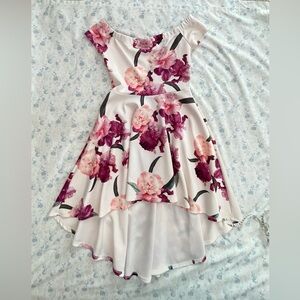 Elegant Asymmetrical Floral Dress